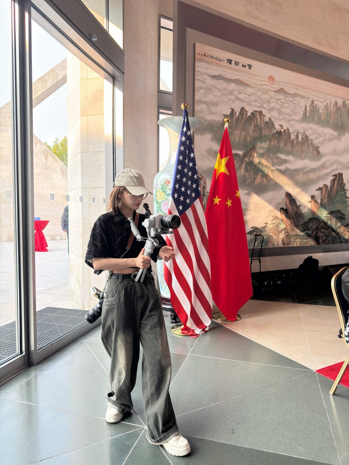 Filming an event at the Embassy of the People’s Republic of China, Washington, D.C., 2025