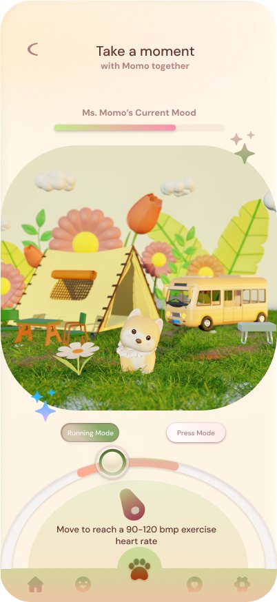 Walk with Momo: move to reach a target heart rate