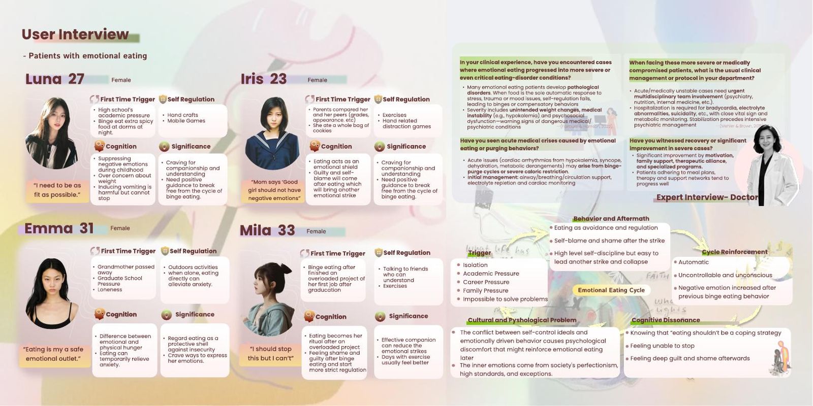 User and clinician interviews