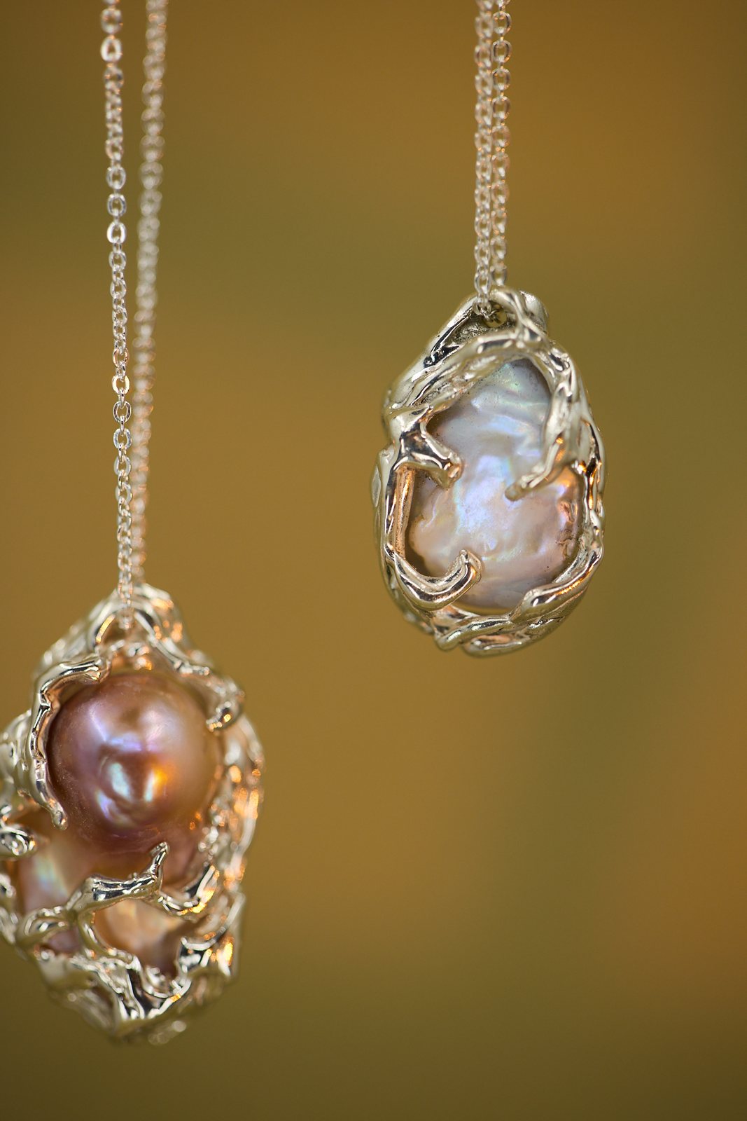 Baroque pearl pendants
