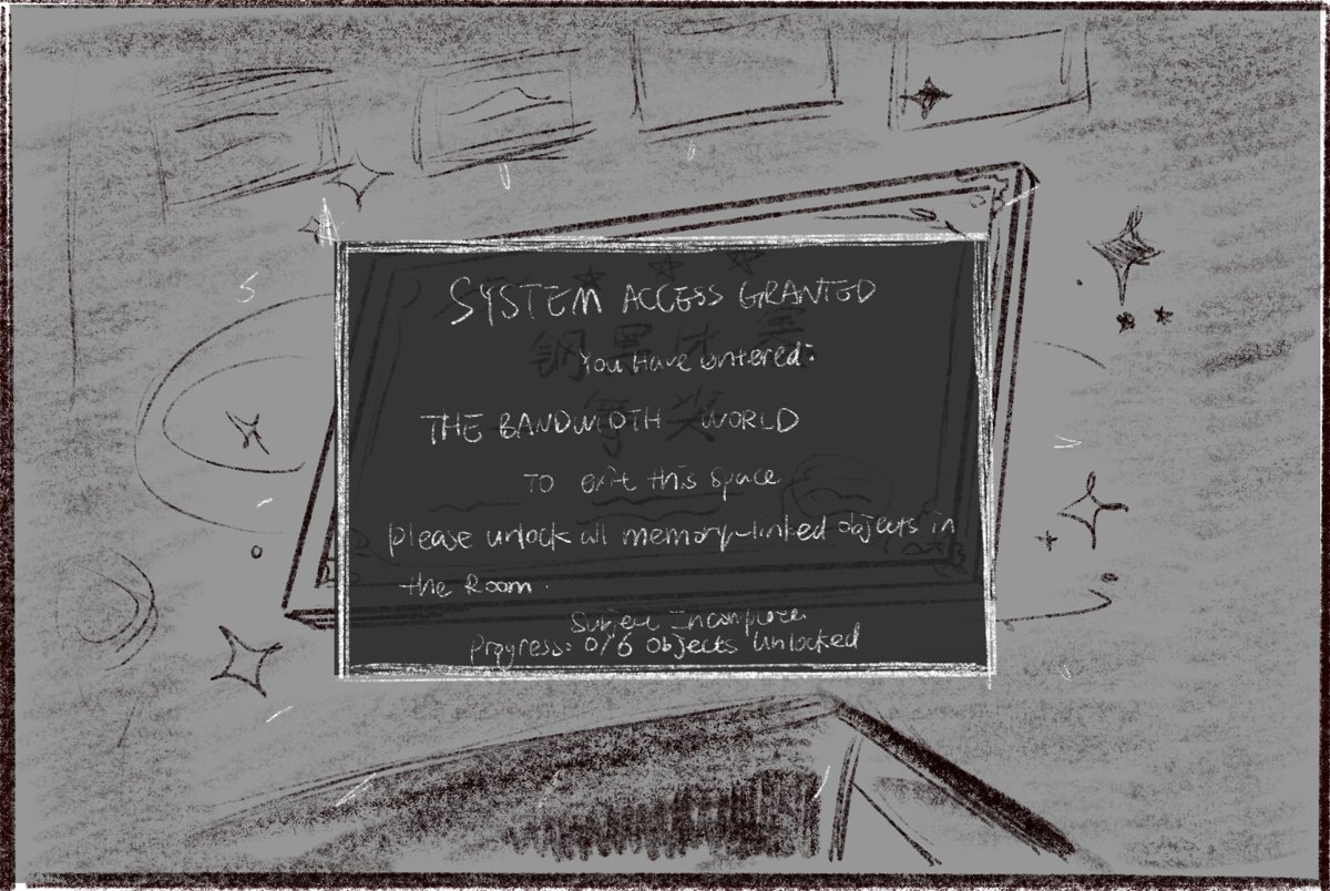 Sketch: “System access granted”, entering the Bandwidth World